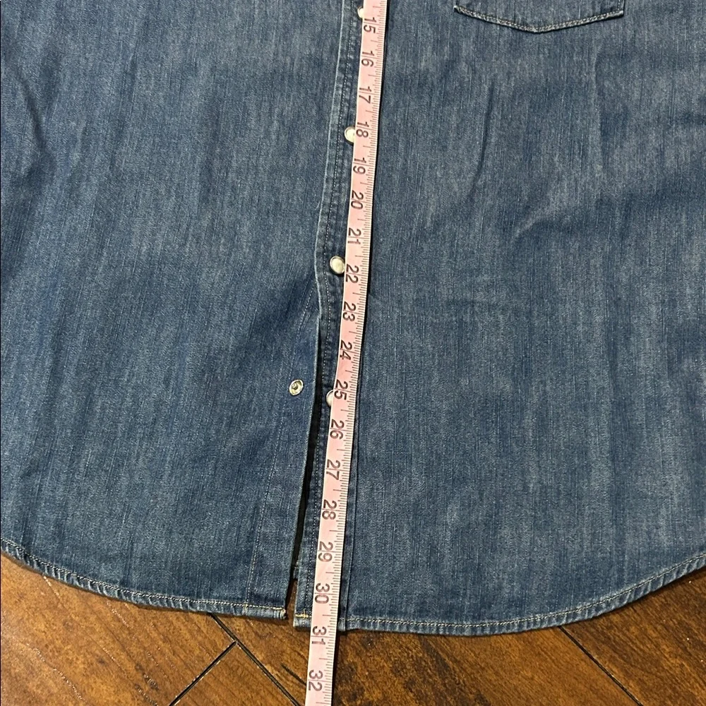 Levi's Blue Denim Shirt with Distinctive Patches